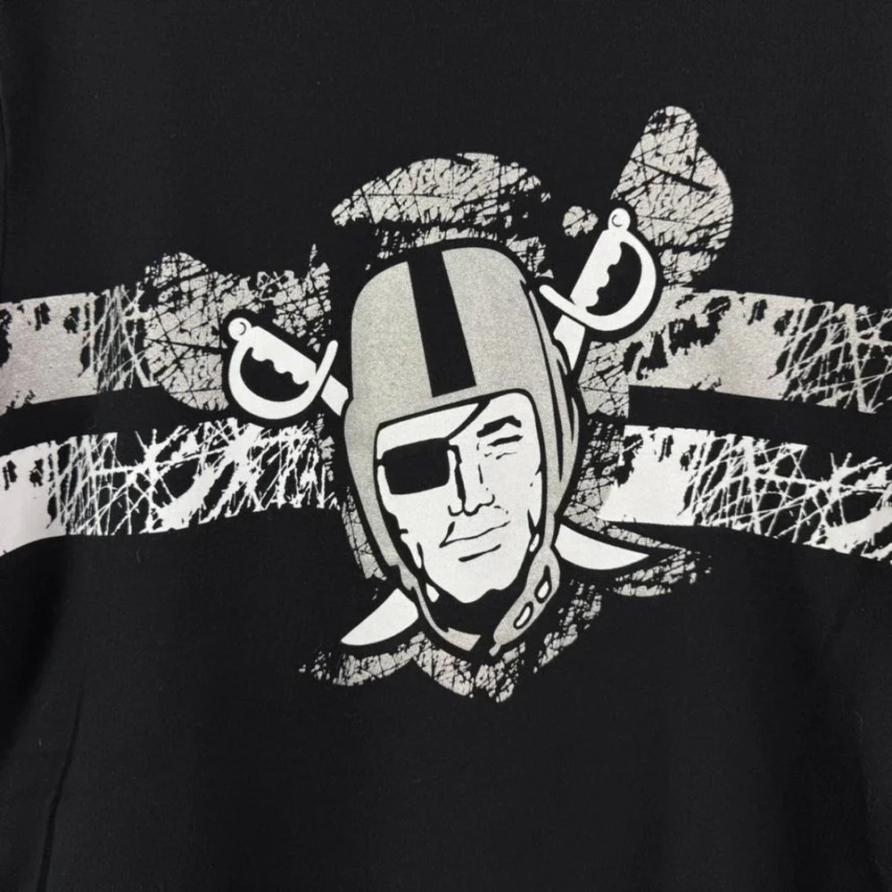 Starter T-Shirt Mens Large Black Excellent‎ Las Vegas Raiders Graphic Tee NFL
